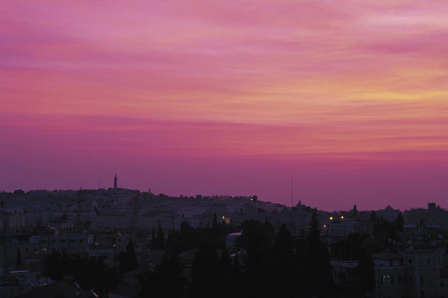 Pink Sky Above Urban Landscape Photograph by Gillham Studios - Fine Art ...