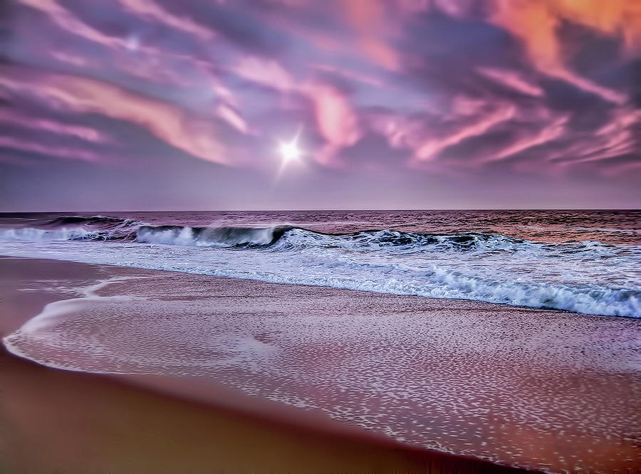 Pink Sky Over the Atlantic Digital Art by Cordia Murphy