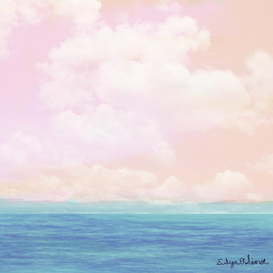 Ocean Sky Digital Art - Pink sky by Evelyn O Simon