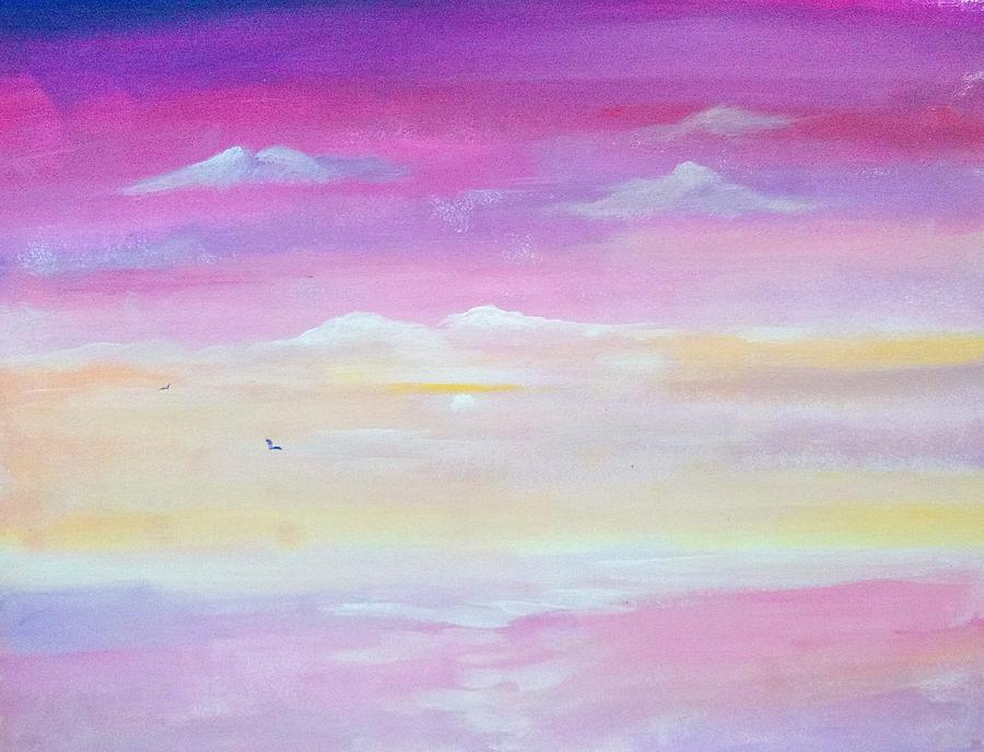 Pink Sky Painting By Kelly Ng