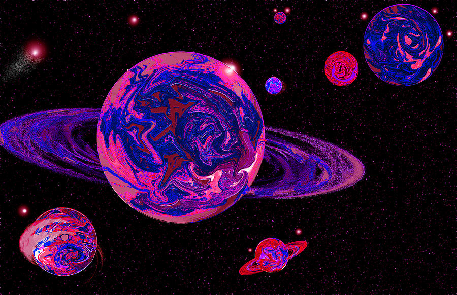 Space Digital Art - Pink Space Frontier by Samantha Thome