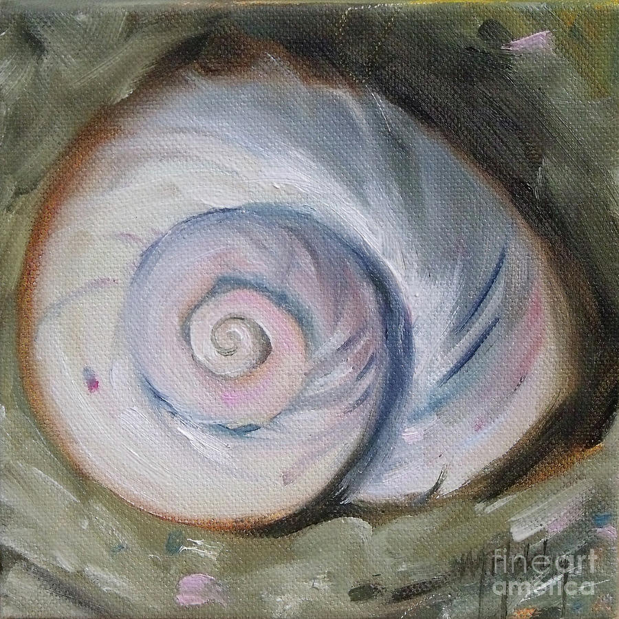 Pink Spiral Painting by Mary Hubley