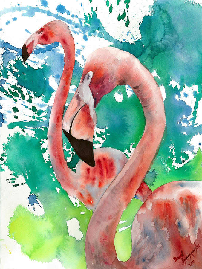 Pink Splash Painting by David Ignaszewski