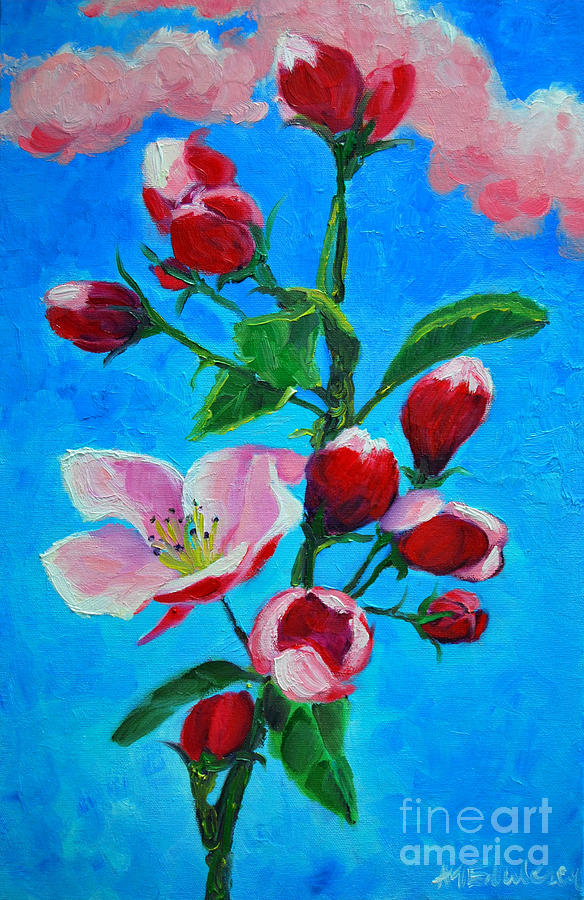 Pink Spring Painting by Ana Maria Edulescu