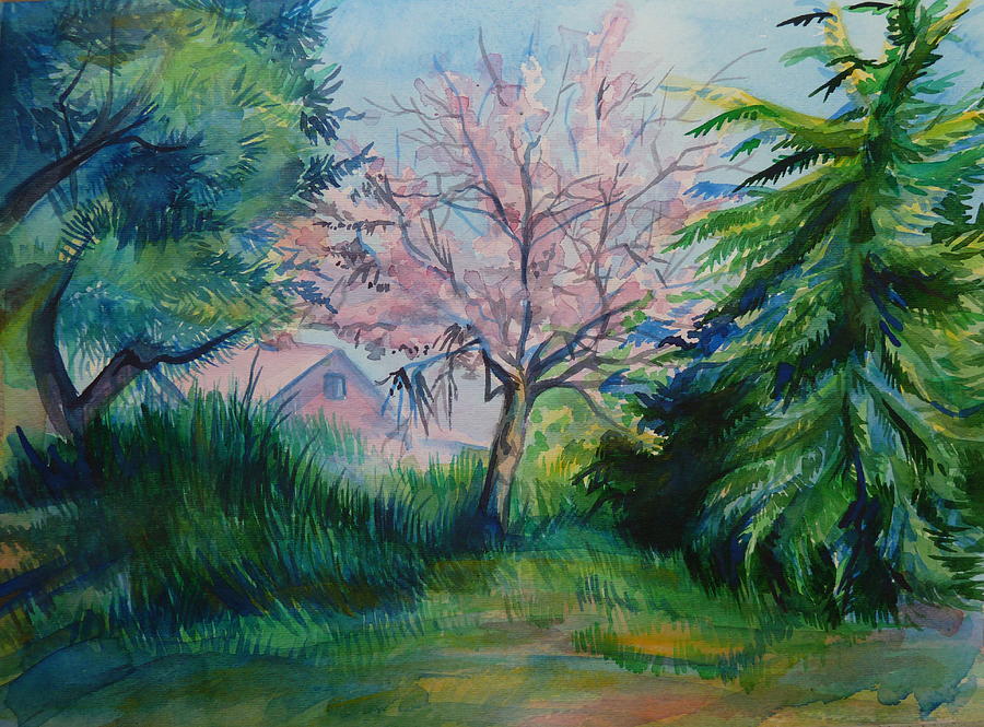 Spring Painting - Pink Spring by Anna  Duyunova