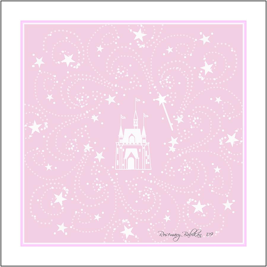 Castle Digital Art - Pink Star Castle by Rosemary Babikan