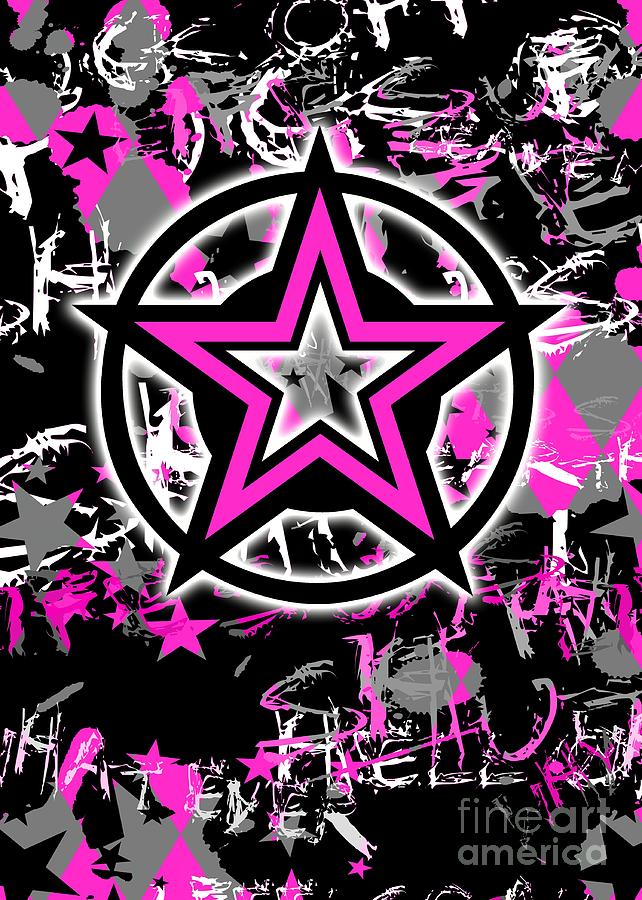 Pink Star Graphic Digital Art by Roseanne Jones