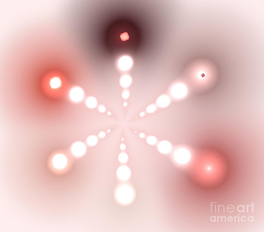 Abstract Digital Art - Pink Star by Kim Sy Ok