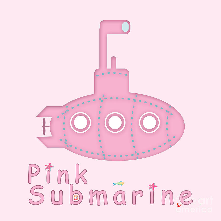 Pink submarine Digital Art by Gaspar Avila