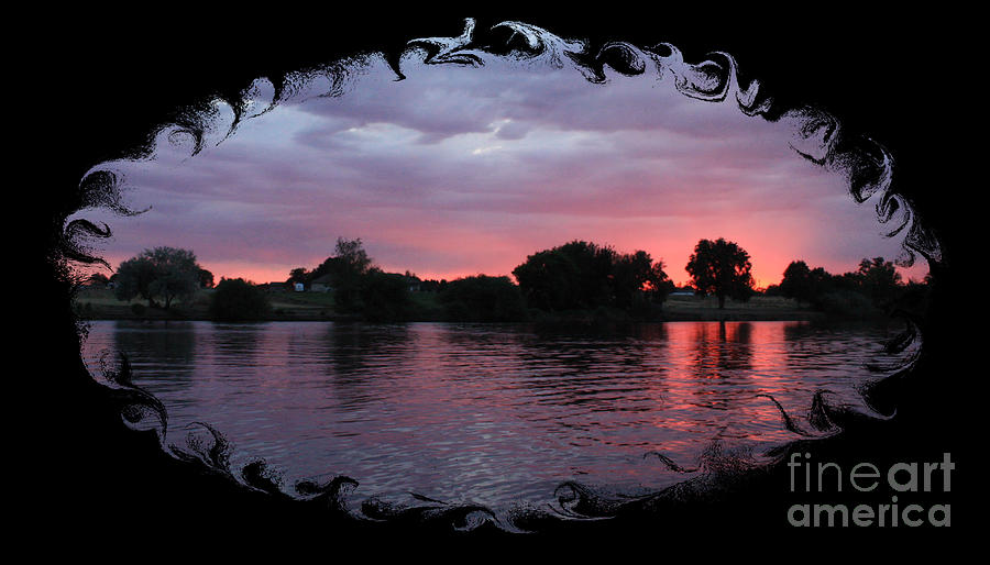 Pink Sunset Panorama with Black Framing Photograph by Carol Groenen