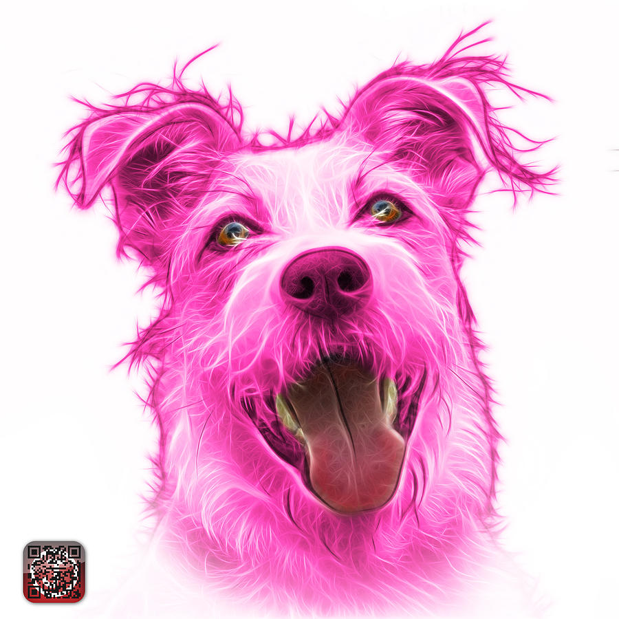 Pink Terrier Mix 2989 - WB Painting by James Ahn