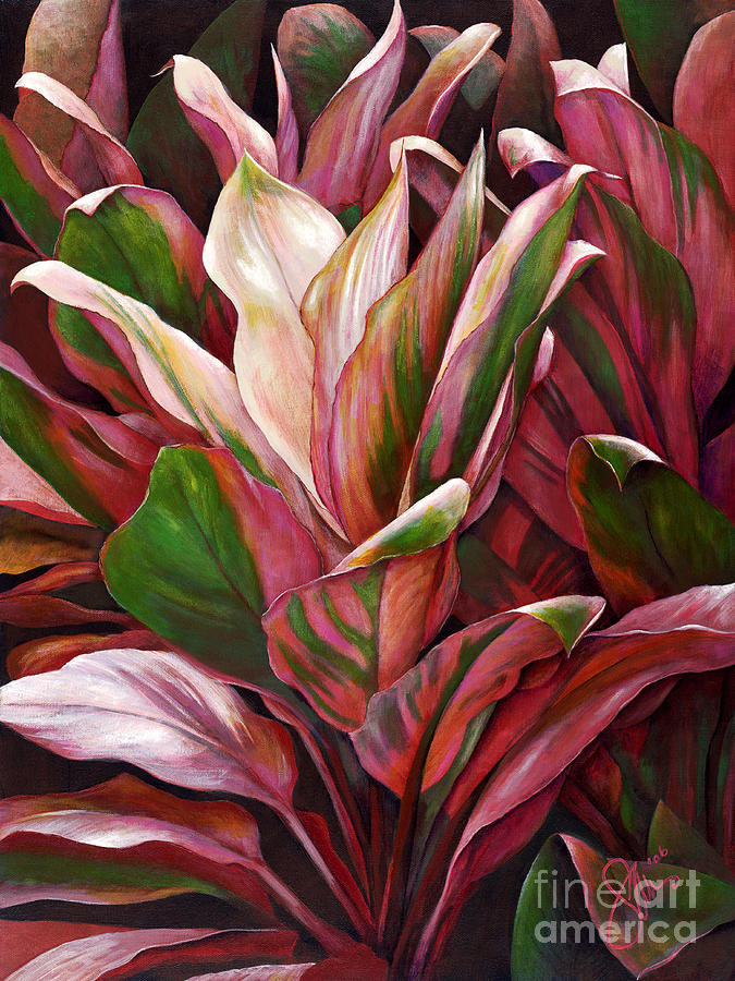 Pink Ti Painting by Sandra Blazel - Printscapes