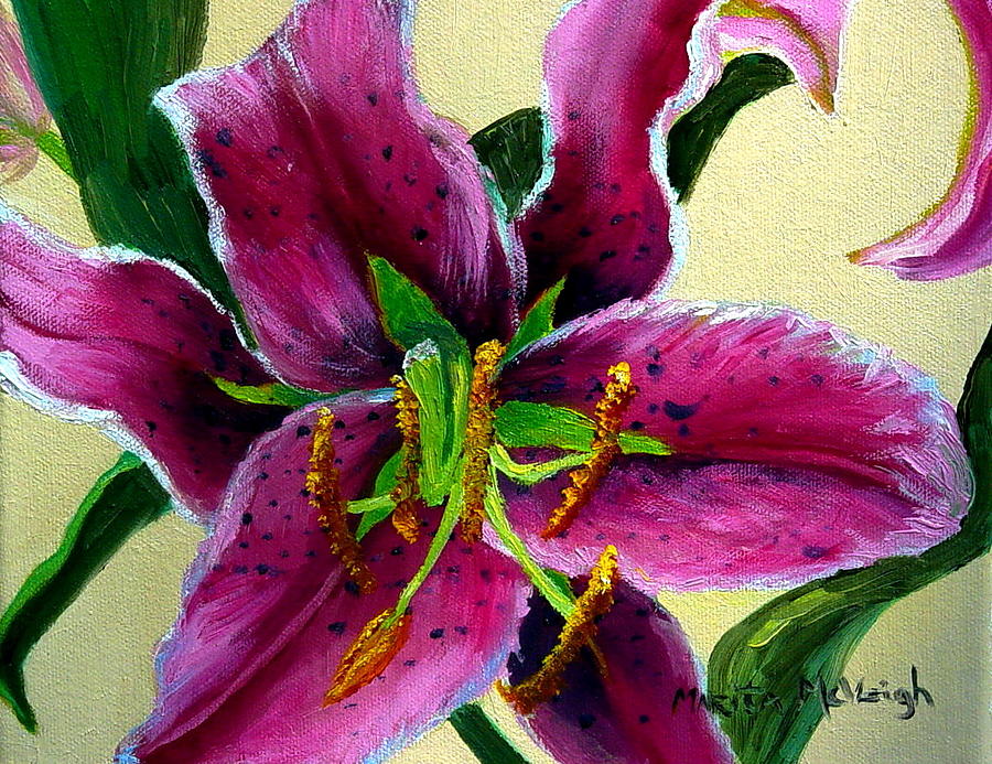 Lily Painting - Pink Tiger by Marita McVeigh