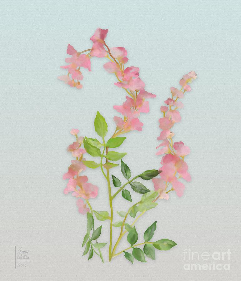 Pink Tiny Flowers Painting by Ivana Westin