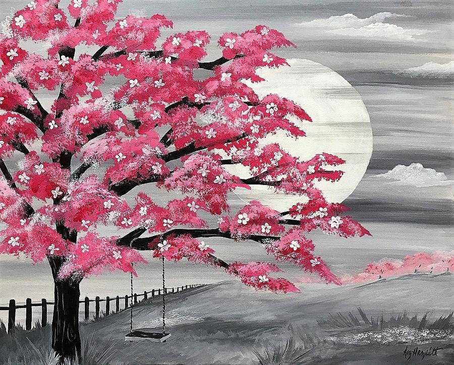 Pink Tree Swing Painting by Elizabeth Hazelet - Fine Art America