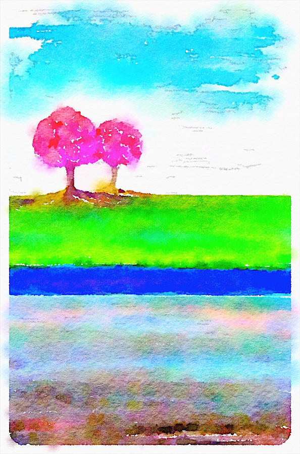 Pink Trees Painting by Vanessa Katz