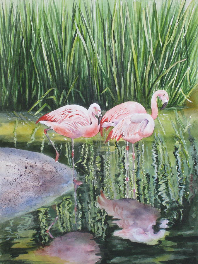 Pink Trio Painting by Mary McCullah