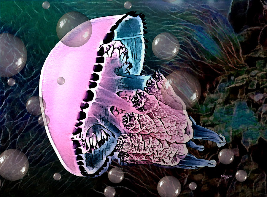 Pink Tropical Ocean Jellyfish Digital Art by Artful Oasis