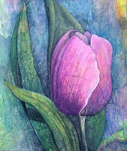 Pink Tulip Painting by Sandy Clift