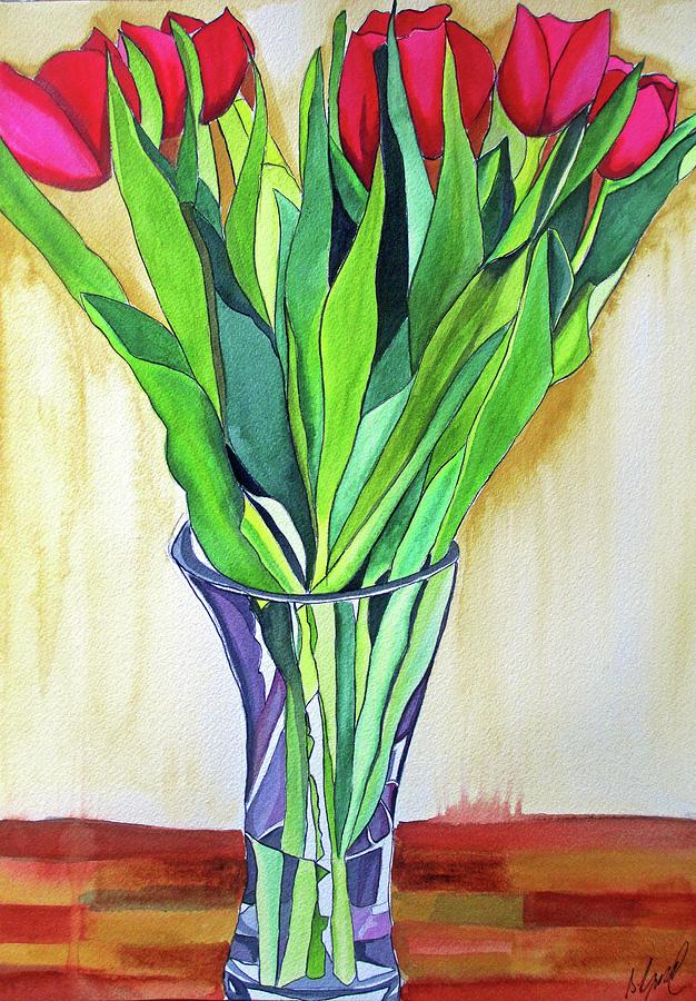 Tulips Painting - Pink Tulips by Sacha Grossel Tulips Painting - Pink Tulips by Sacha Grossel