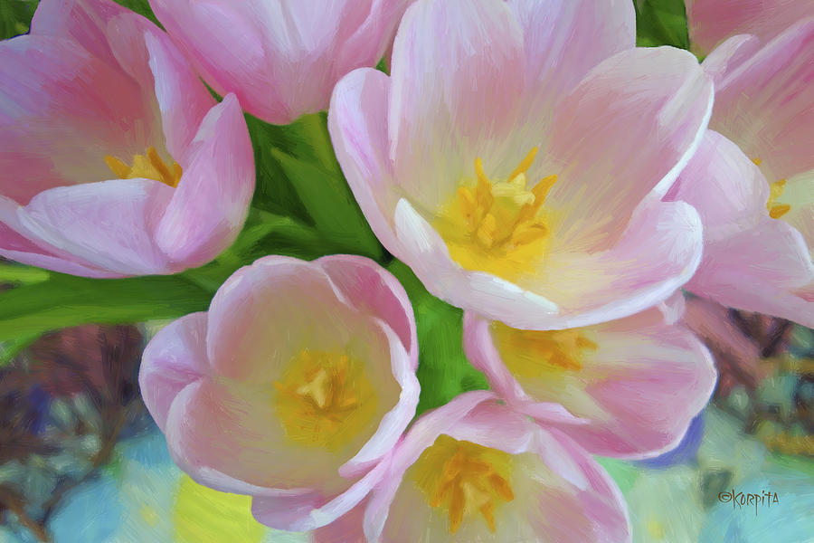 Pink Tulips - Spring Blossoms Photograph by Rebecca Korpita