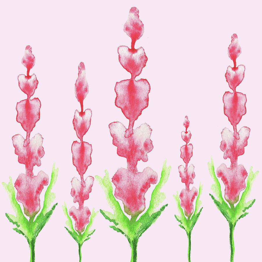 Pink Watercolor Abstract Flowers Painting by Irina Sztukowski