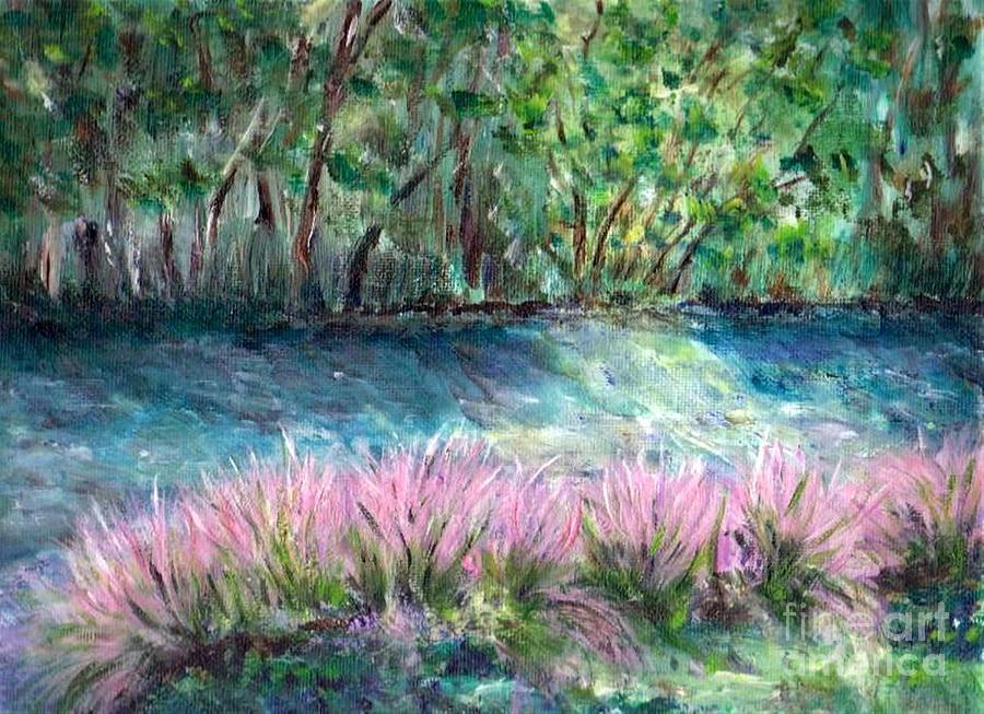Pink Waterfront  Painting by Mary Sedici