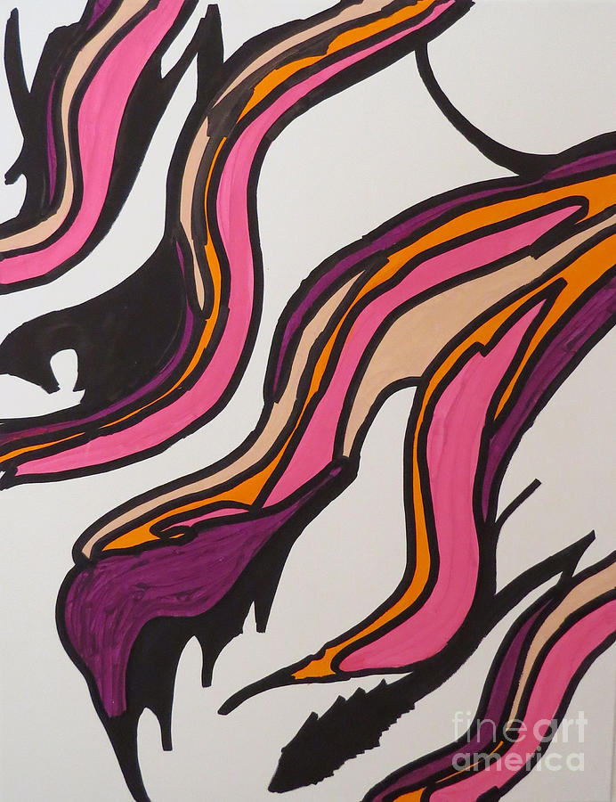 Pink Waves Painting