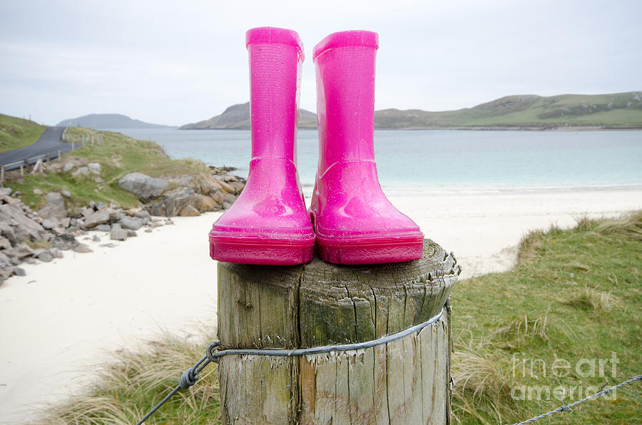 Vatersay Photograph - Pink Wellies by Smart Aviation