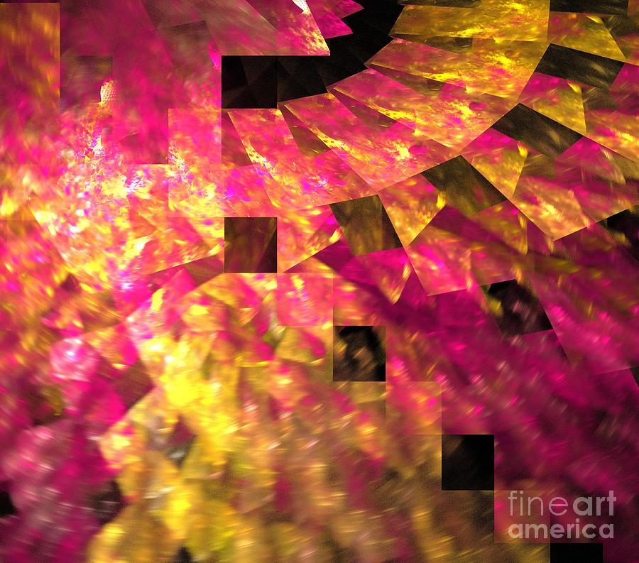 Abstract Digital Art - Pink Windows by Kim Sy Ok