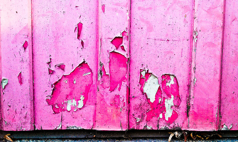 Pink wood with peeling paint  Photograph by Tom Gowanlock