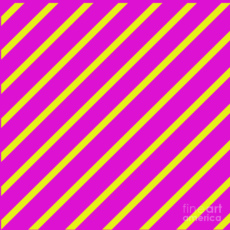Pink Yellow Angled Stripes Digital Art by Susan Stevenson