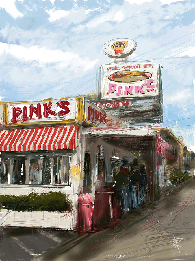 Los Angeles Mixed Media - Pinks by Russell Pierce