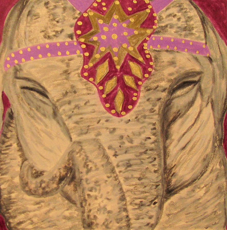 Elephant Drawing - Pinky by Barbara Giordano