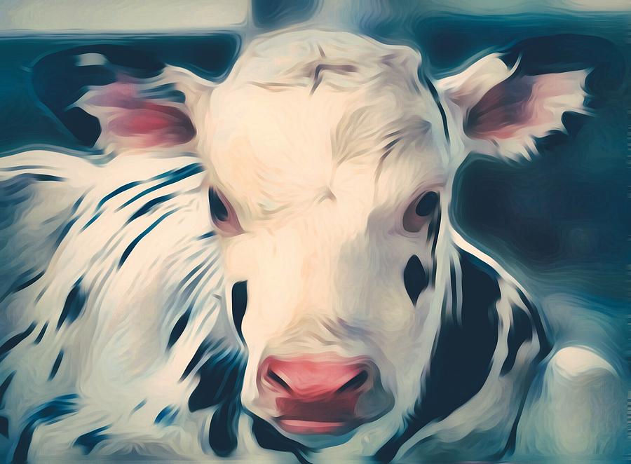 Cow Digital Art - Pinky by Jenn Teel