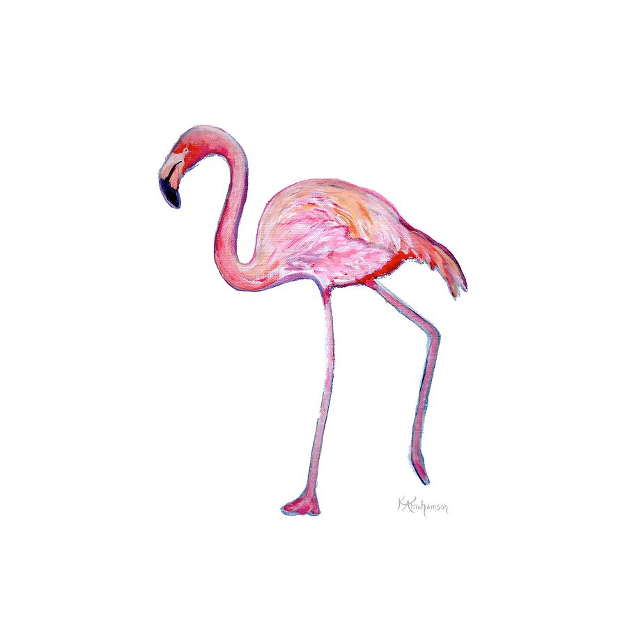 Pinky the Flamingo Painting by Kristen Abrahamson