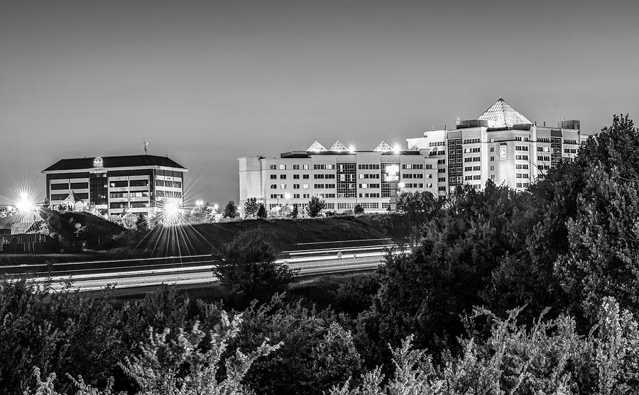 Pinnacle Hills Cityscape - Rogers - Northwest Arkansas - Black and White Photograph by Gregory Ballos