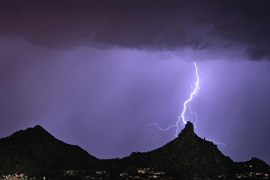 Pinnacle Peak Lightning Bolt Photograph by James BO Insogna