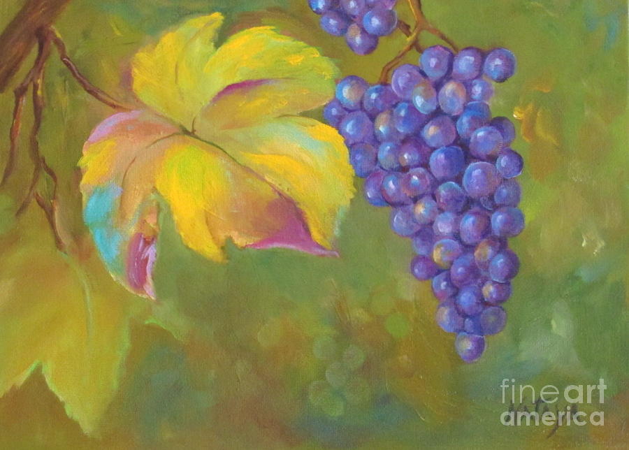 Pinot on The Vine Painting by Nataya Crow