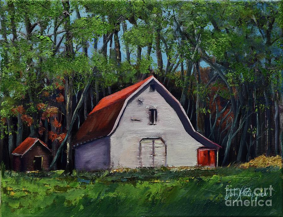 Pinson Barn at Harrison Park Painting by Jan Dappen