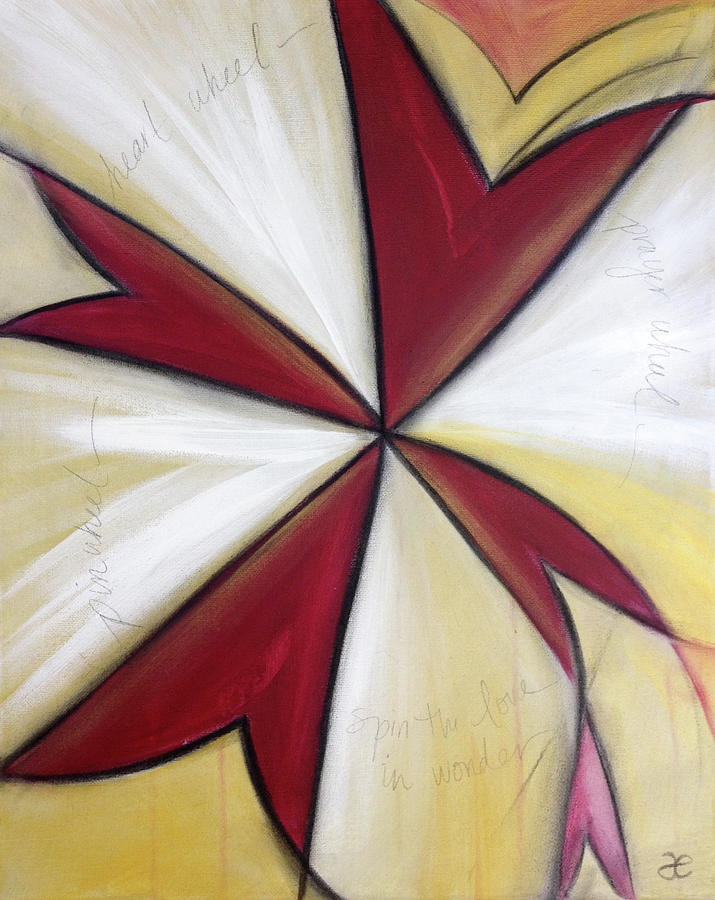 Pinwheel Heartwheel Painting by Anna Elkins