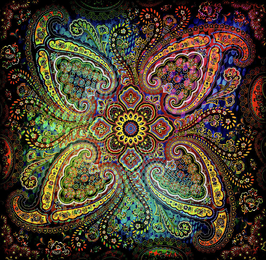  Pinwheel Paisley Digital Art by Grace Iradian