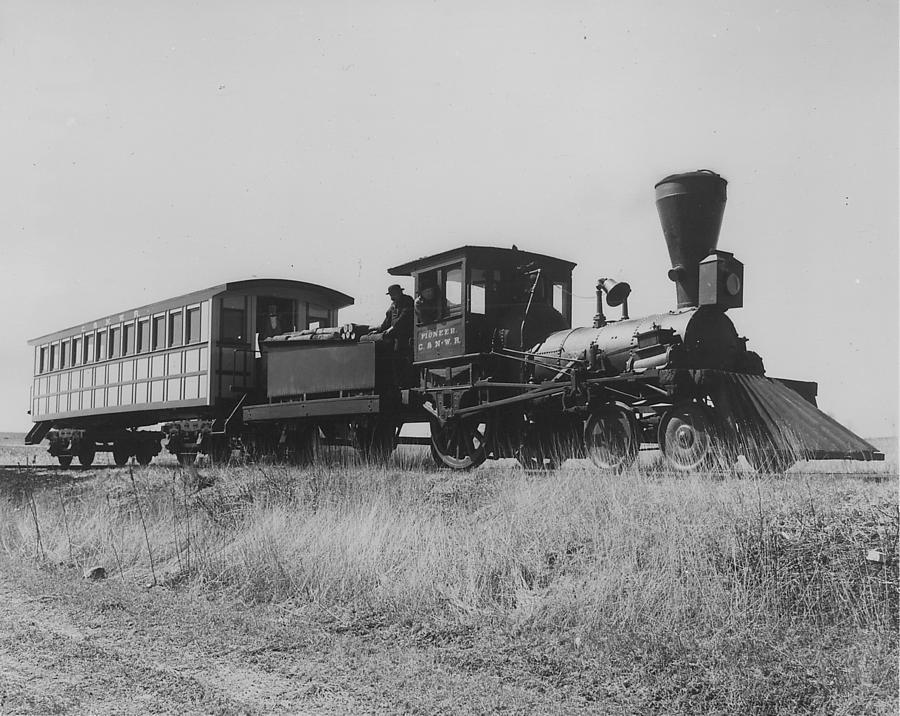Pioneer Steam Engine Travels Prairie - 1948 Photograph by Chicago and North Western Historical Society
