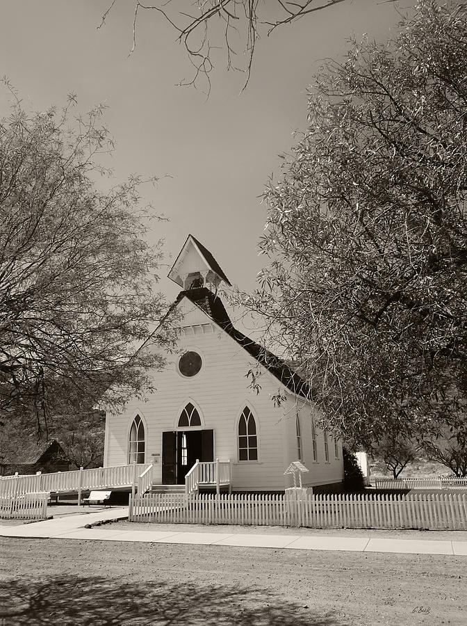 Pioneer Village Church, Monochrome Photograph by Gordon Beck