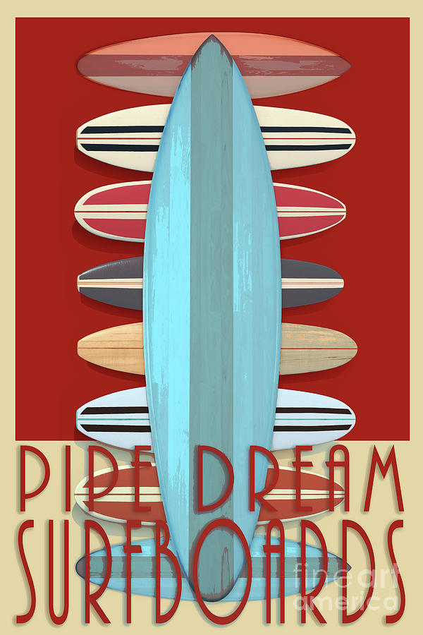 Pipe Dream Surfboards 2 Digital Art by Edward Fielding