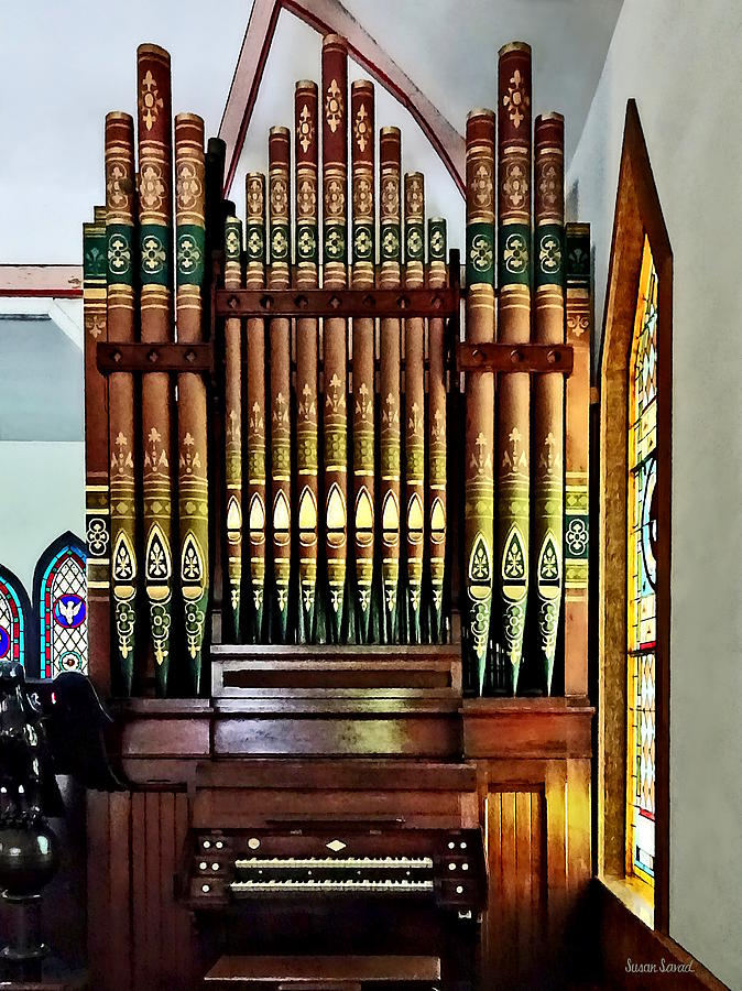 Pipe Organ in Church Photograph by Susan Savad