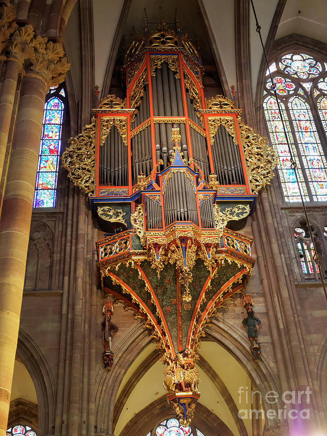 Pipe organ in Strasbourg Cathedral Photograph by Louise Heusinkveld