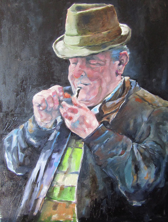 Pipe Smoker Painting by Kevin McKrell