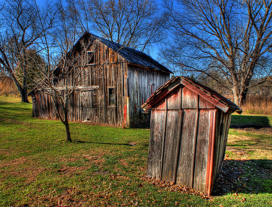 Piper Barn and Outhouse Photograph by Don Wolf
