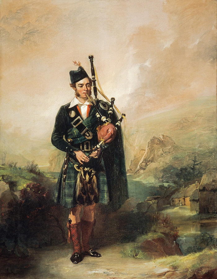 Music Painting - Piper To Queen Victoria, 1843  by Alexander Johnston
